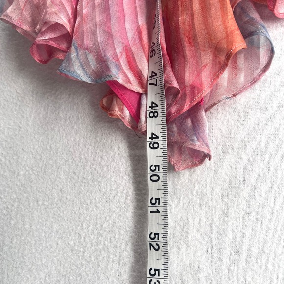 LOVESHACKFANCY Meridian Dress Womens 4 Pink Watercolor Print Long Sleeve NWT - Picture 15 of 16